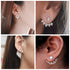 New Imitation Pearl Heart Crystal Flower Leaf Stud Earrings